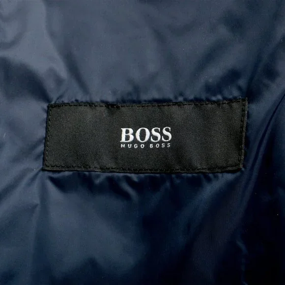 Hugo Boss Men's Hiwan Slim Fit Navy Blue Button Down Insulated Vest